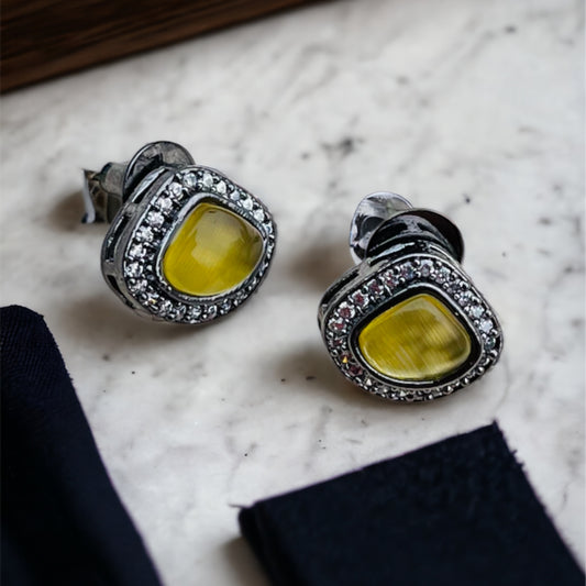 Antique Polish Yellow Studs Earring