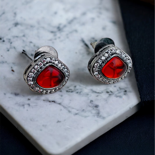 Antique Polish Red Studs Earring