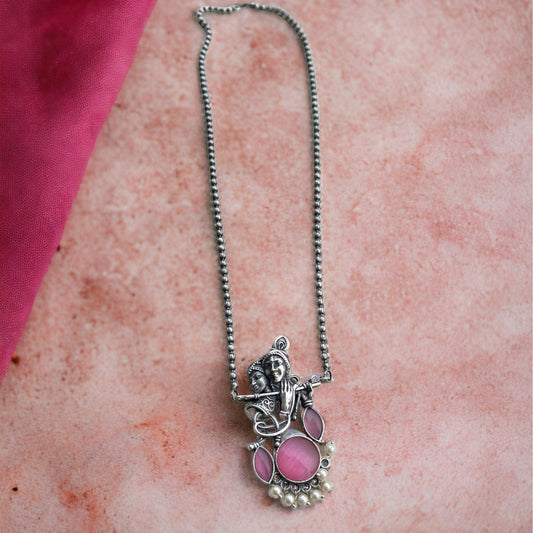 Radhe Krishna Pendant Necklace
