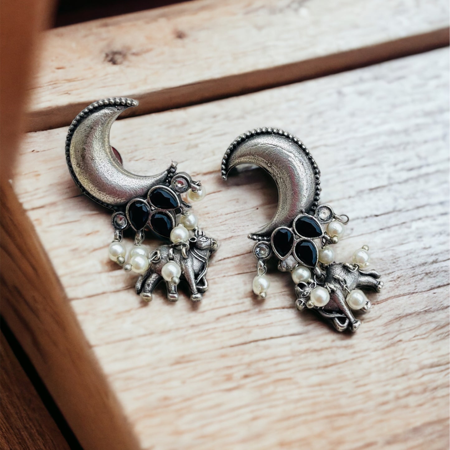 Moon Nandi Drop Earrings