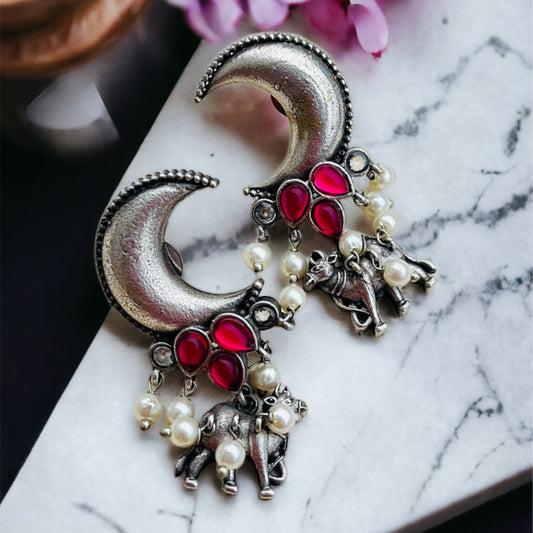 Moon Nandi Drop Earrings