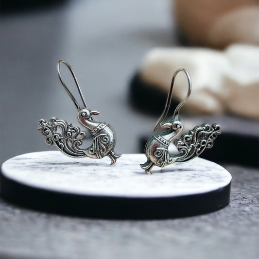 Peacock Hook Earring