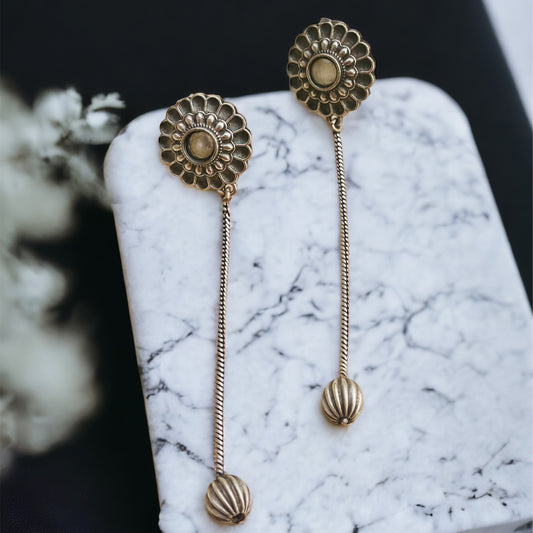 White Stone Drop Earring