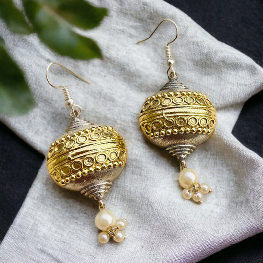Dual Tone Hooks Earring