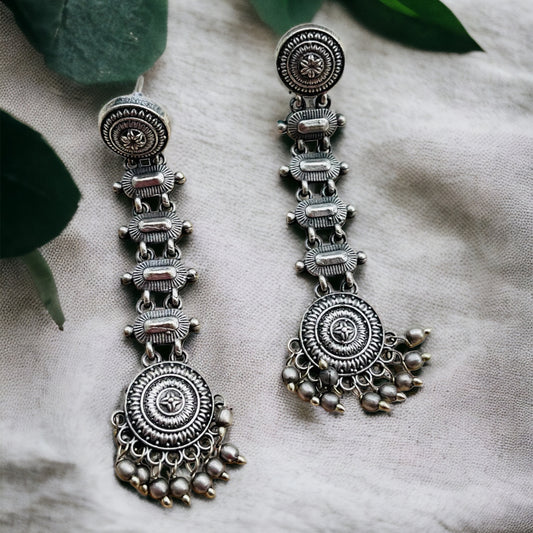 Silver Ghungroo Drop Earring