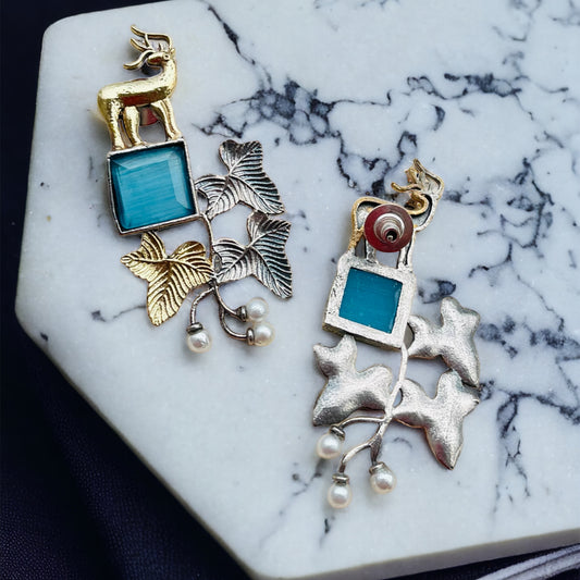 Dual Tone Deer Earring