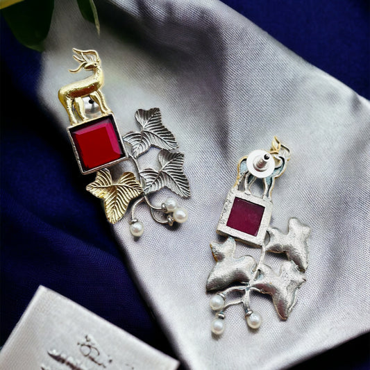 Dual Tone Deer Earring