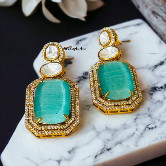 Doublet Stone CZ Studded Earrings
