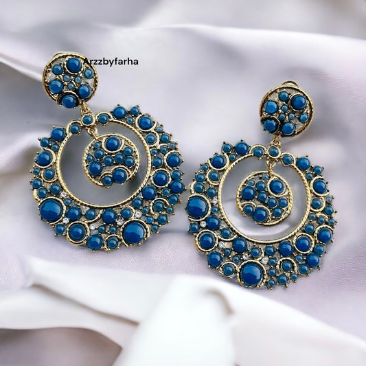 Chandbali Montana Blue Earrings