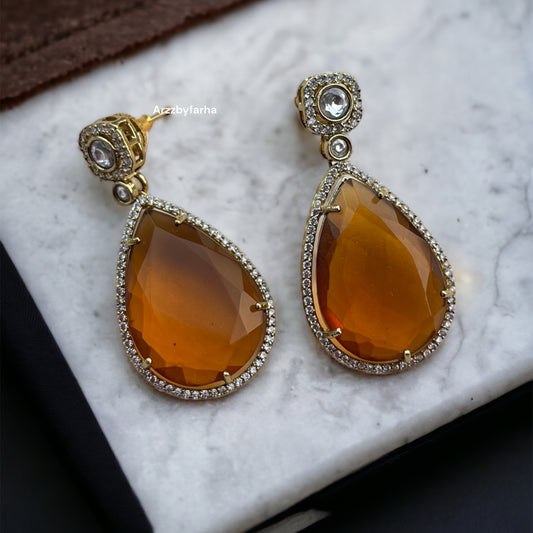 Doublet Stone CZ Studded Earrings