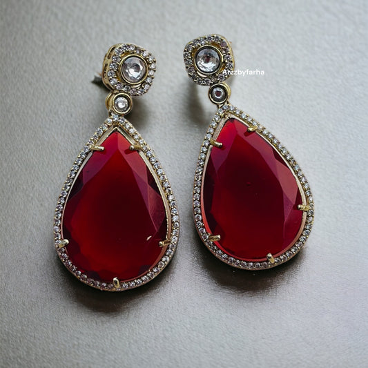 Doublet Stone CZ Studded Earrings