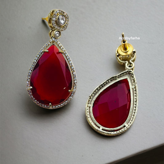 Doublet Stone CZ Studded Earrings