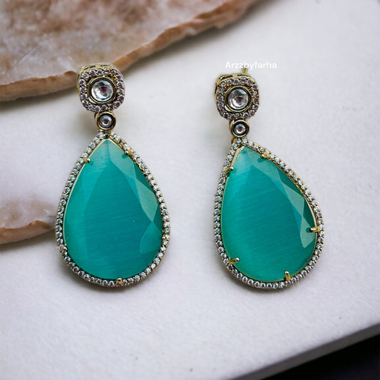 Doublet Stone CZ Studded Earrings