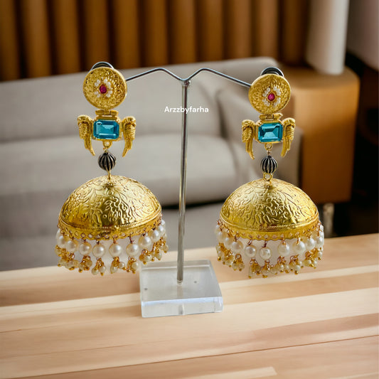 Gold Brass Jhumki Earring