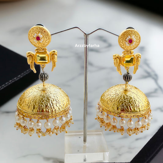 Gold Brass Jhumki Earring