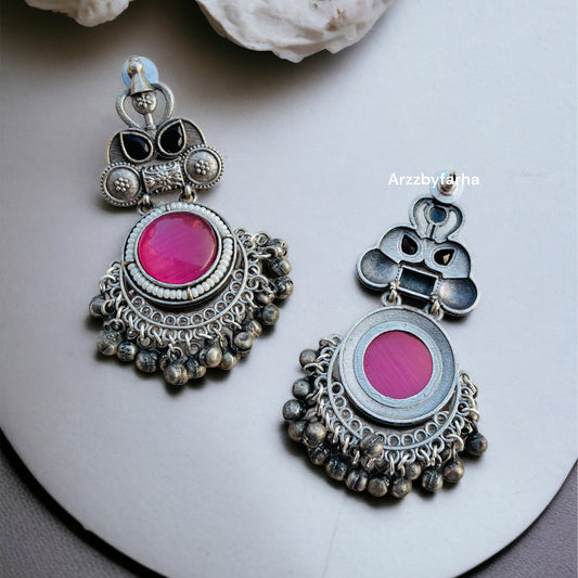 Pink Chandbali Earrings