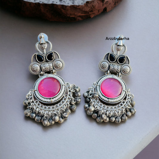 Pink Chandbali Earrings