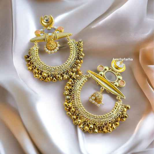 Statement Mint Chandbali Earrings