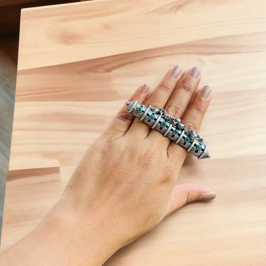 Silver Oxidised Statement Ring