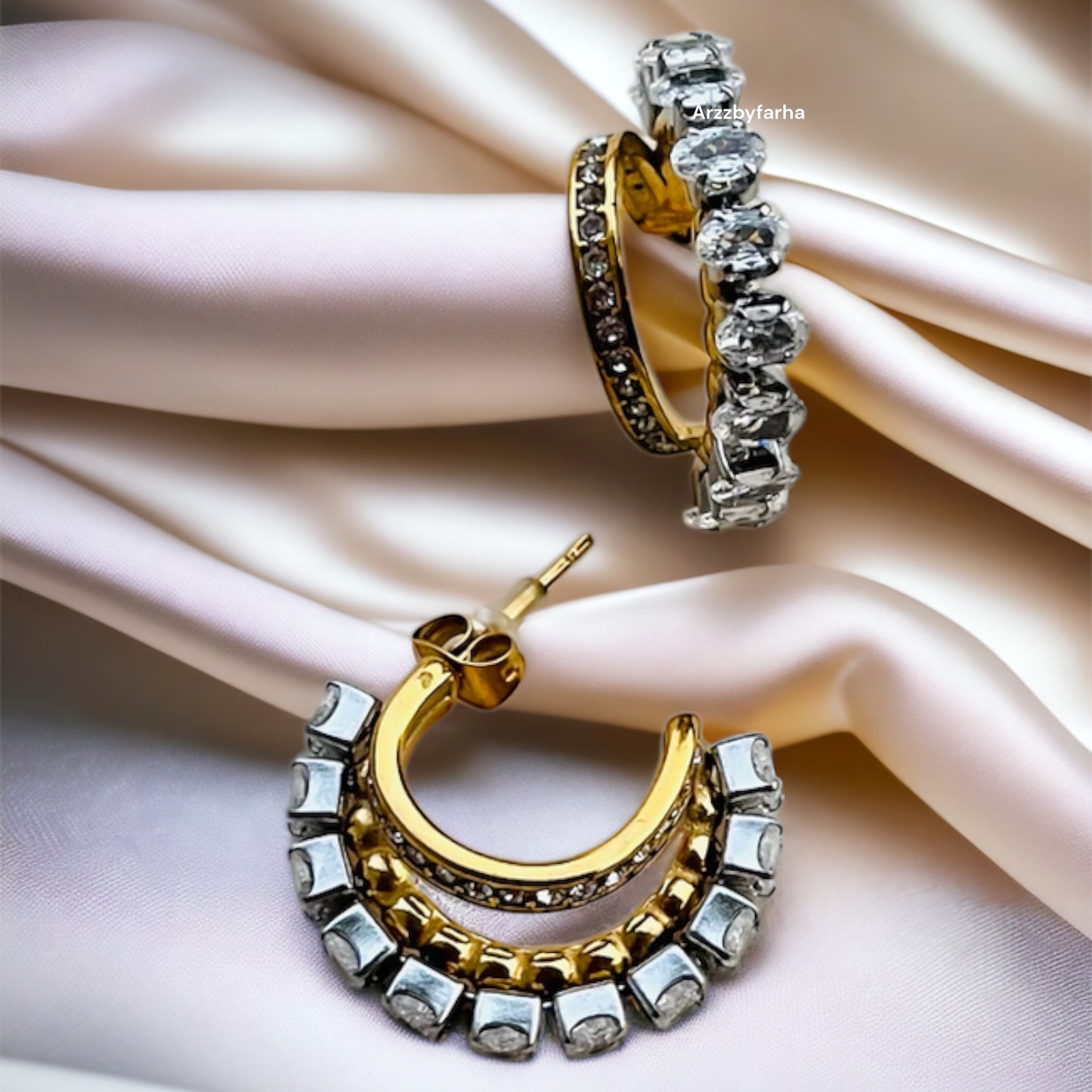 Double Layered Crystal Stone Earrings