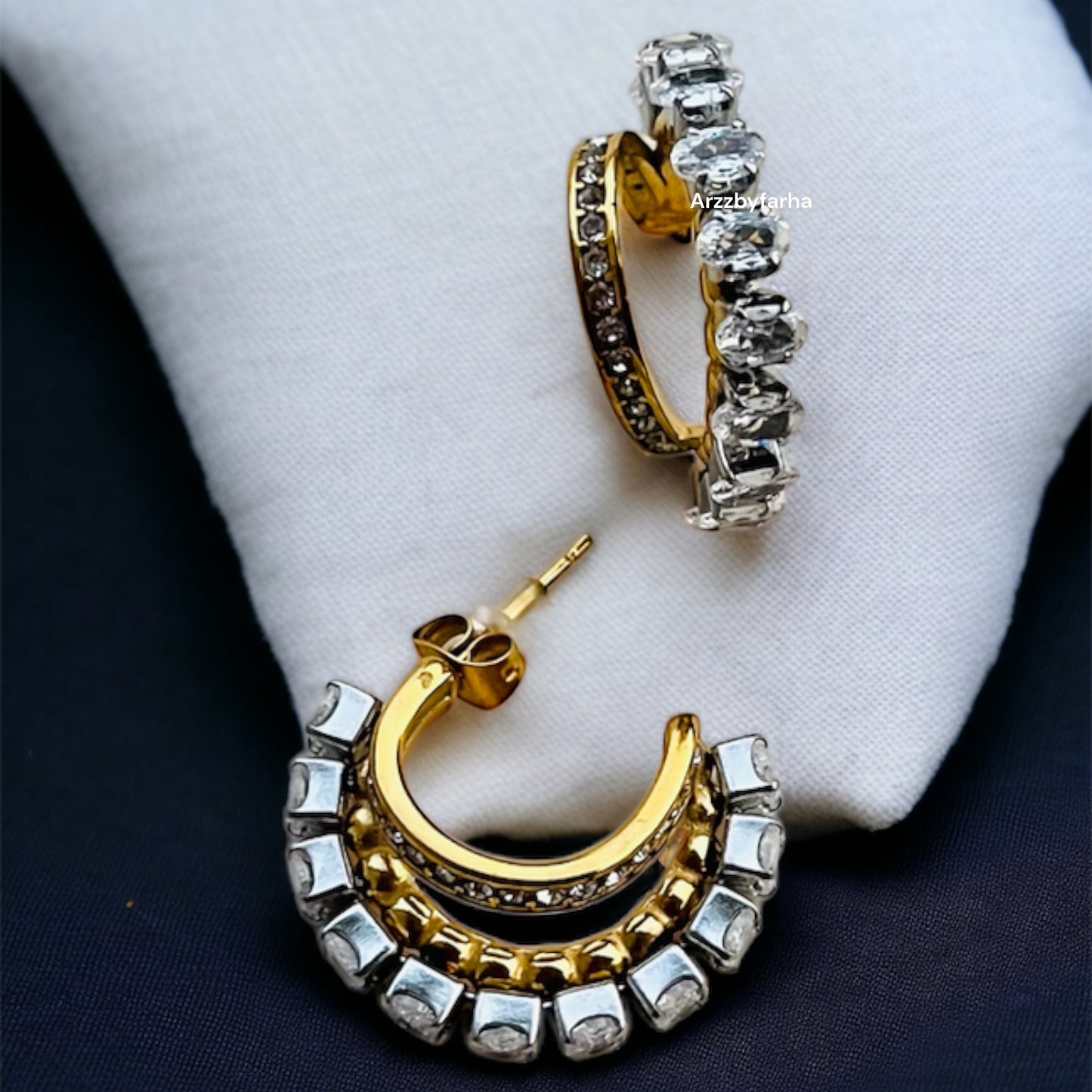 Double Layered Crystal Stone Earrings