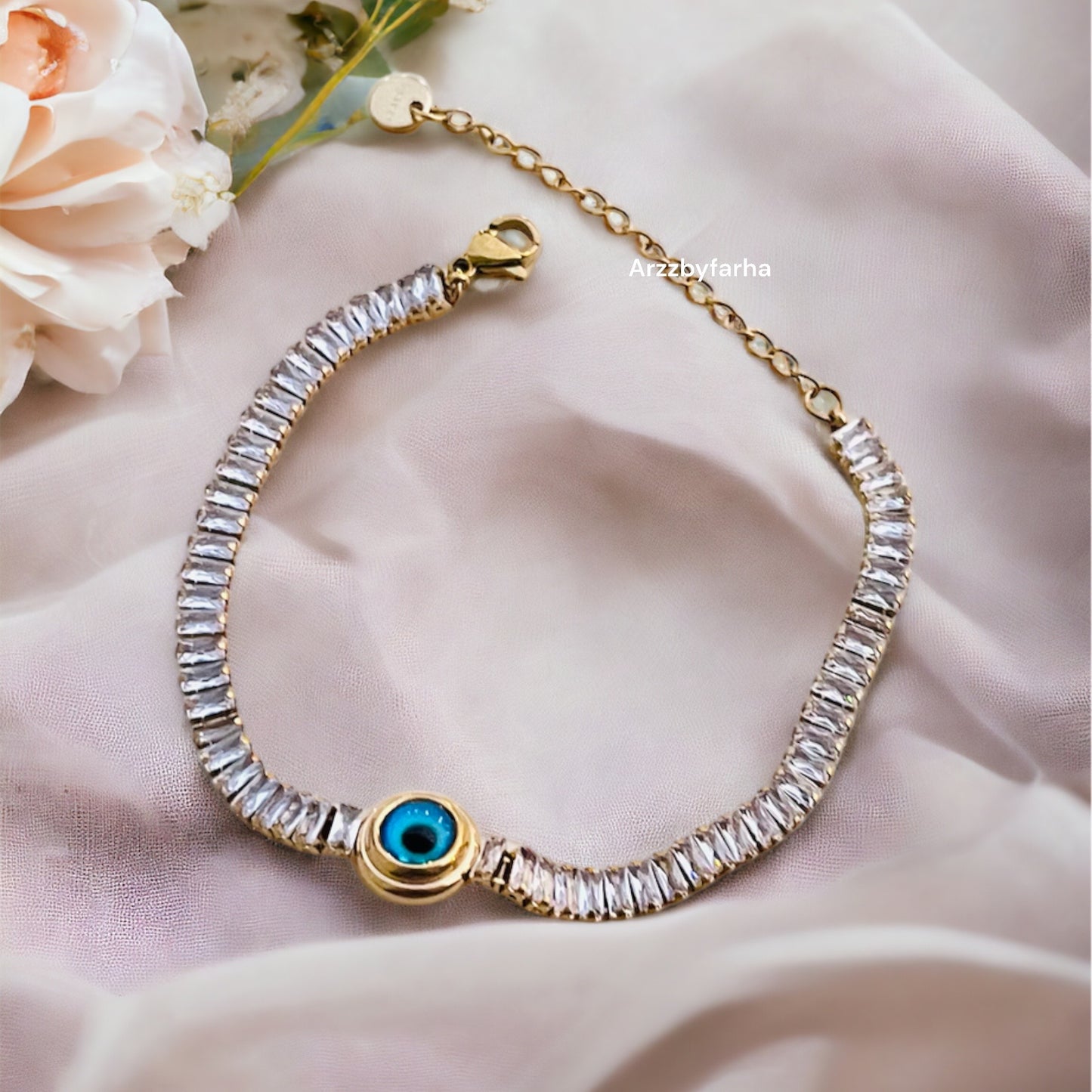 Luxe Crystal Blue Evil Eye Bracelet