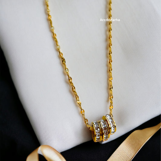 3 Rings Diamond Pendant Chain