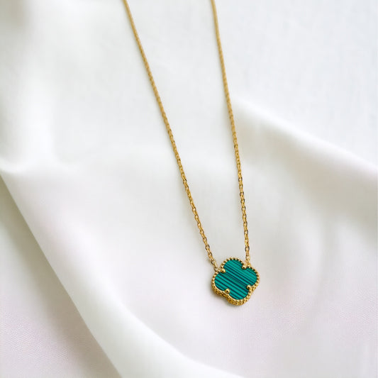 Green Clover Pendant Necklace