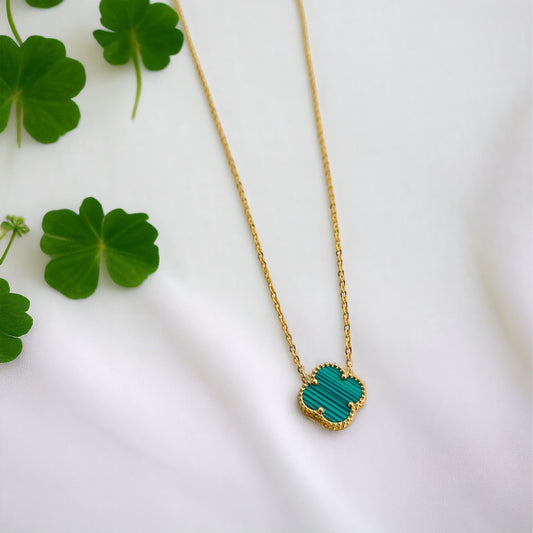 Green Clover Pendant Necklace