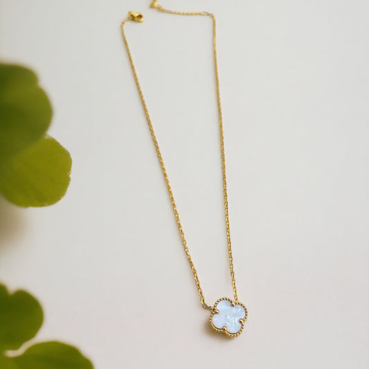 White Clover Pendant Necklace