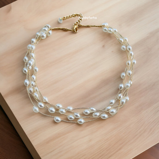 Multilayered Pearl Necklace