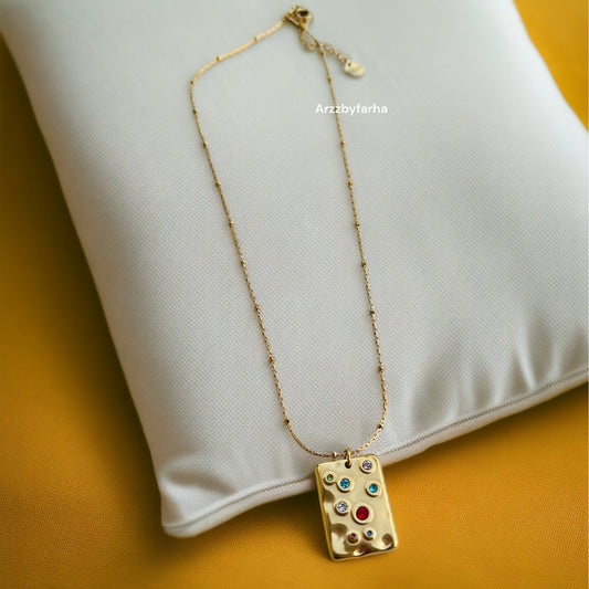 Multicolor Stone Pendant Necklace