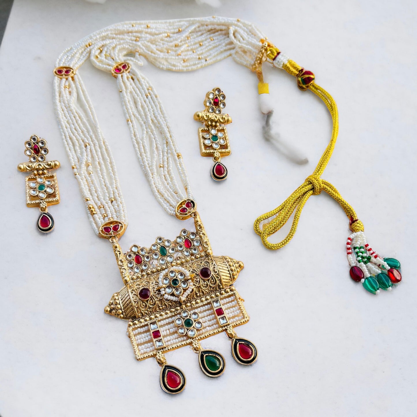 Multilayered Rajwadi Necklace Set