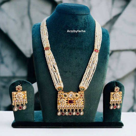 Multilayered Rajwadi Necklace Set