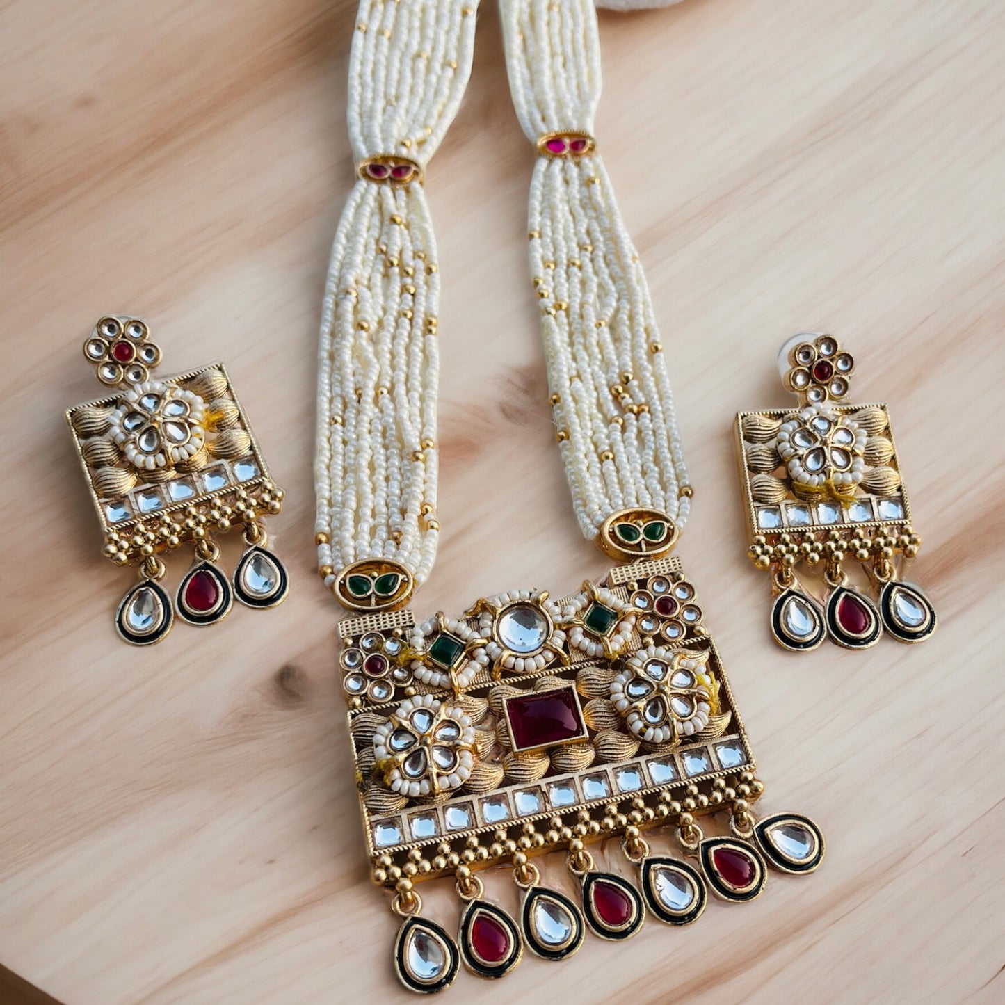 Multilayered Rajwadi Necklace Set