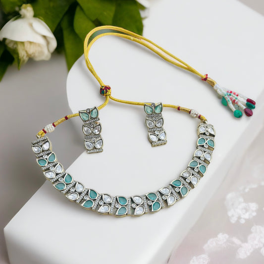 Leaf Sleek Moissanite Necklace Set