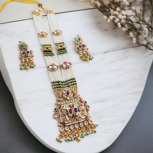 Multilayered Rajwadi Necklace Set