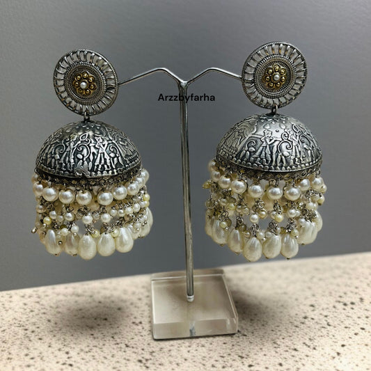 Classic Silver Jhumkas Earring