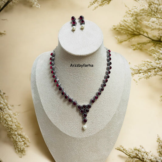 Green Stone Necklace Set