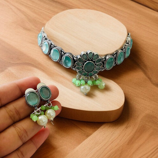 Monalisa Stone Choker Necklace Set