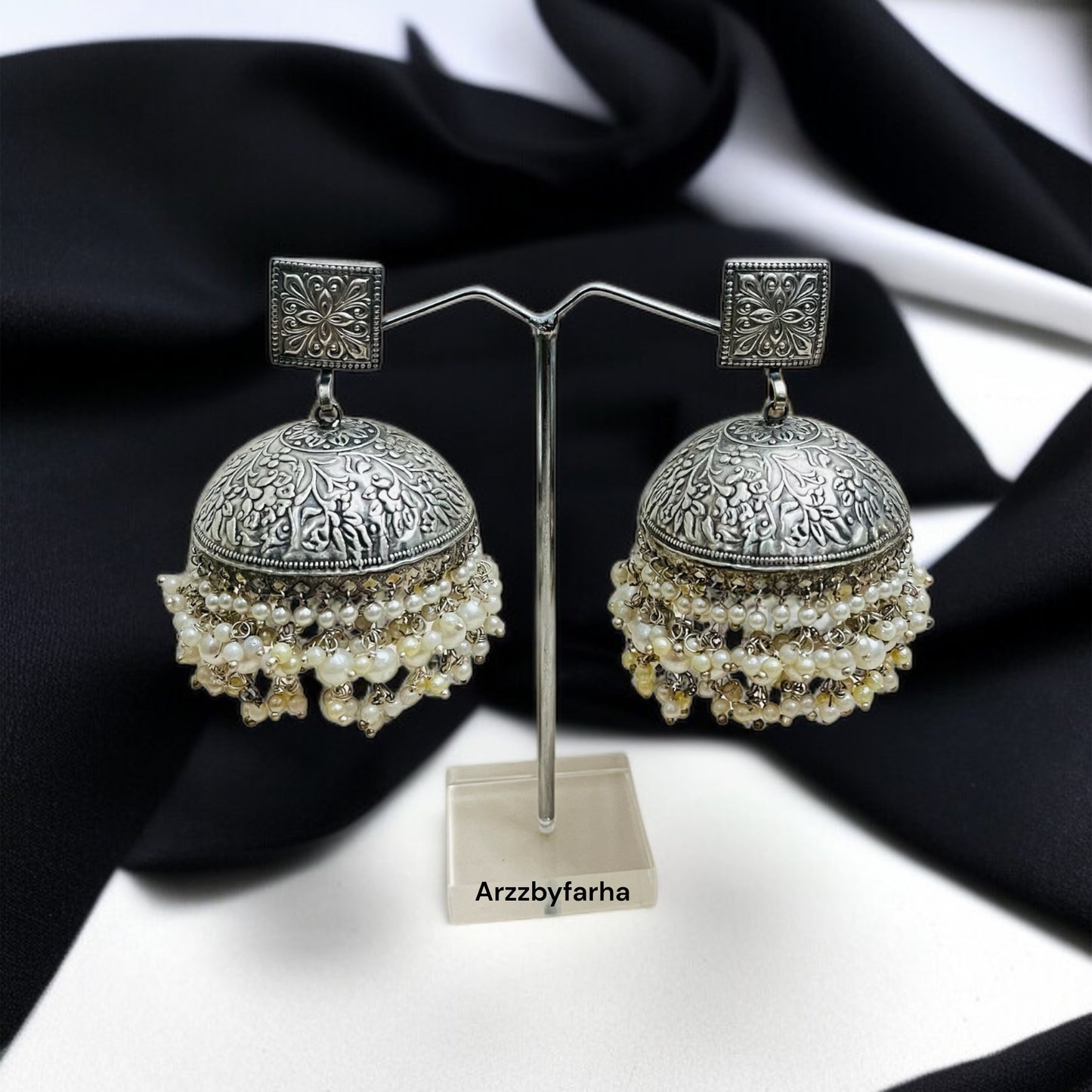 Classic Silver Jhumkas Earring