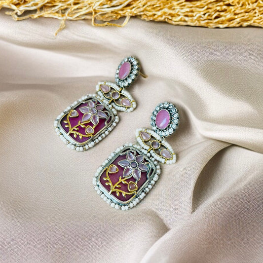 Dual Tone MOP Rasha Earrings