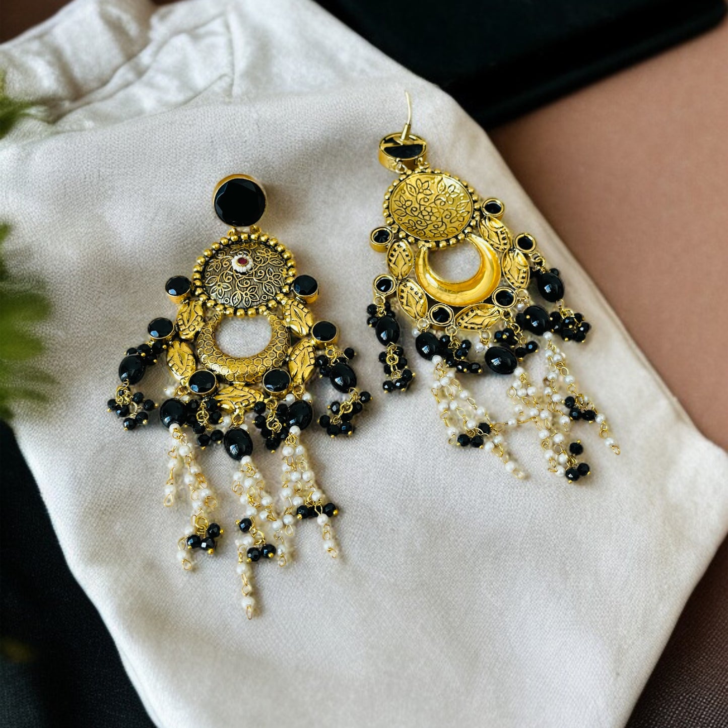 Anushka Brass Long Earrings