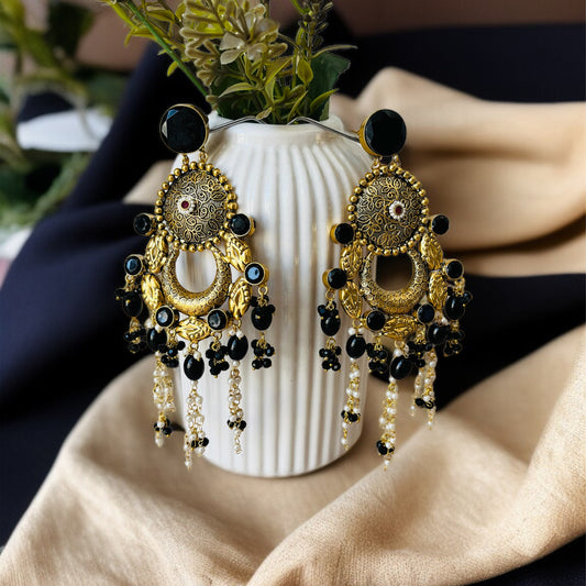 Anushka Brass Long Earrings