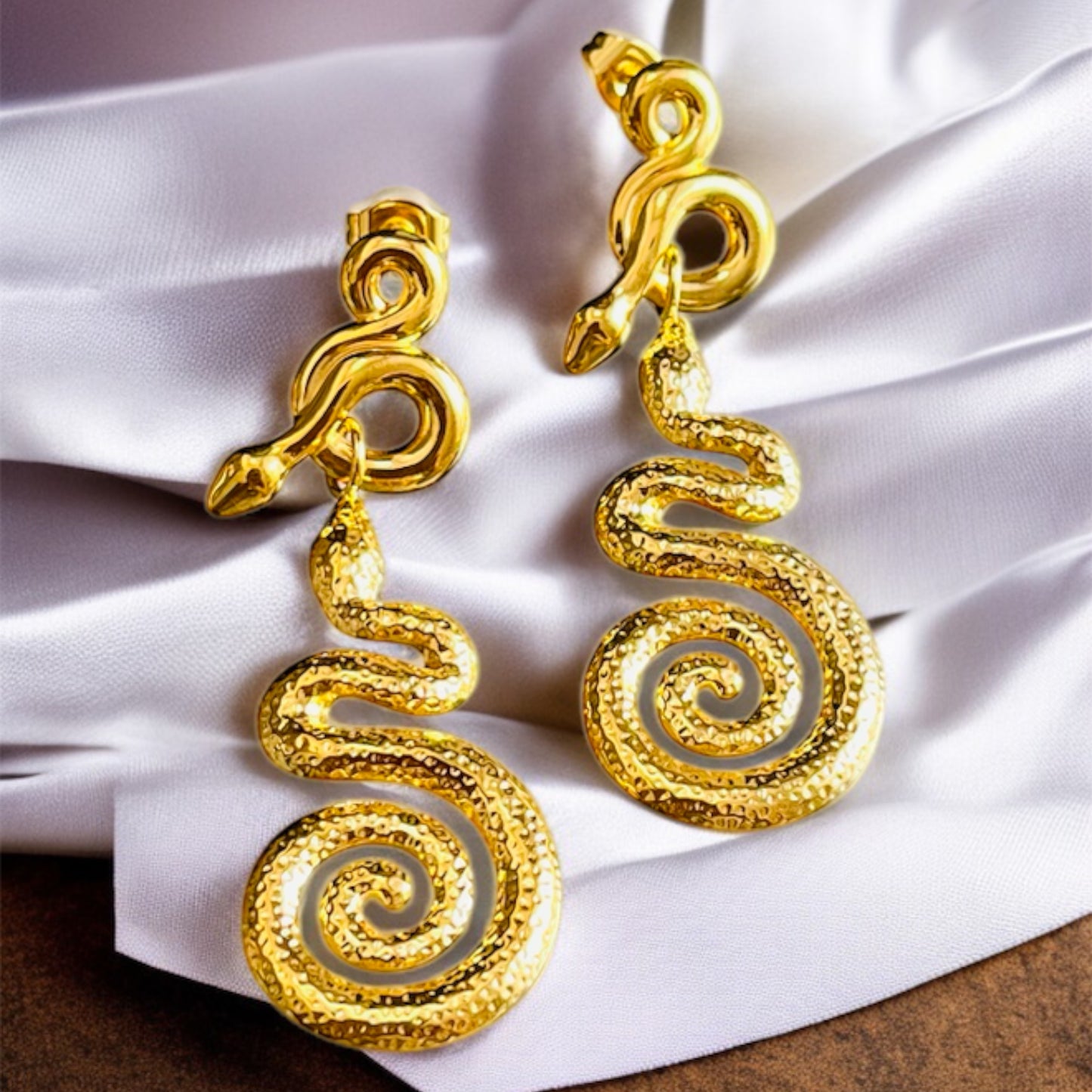 Luxe 18k Gold Plated Snake Earrings