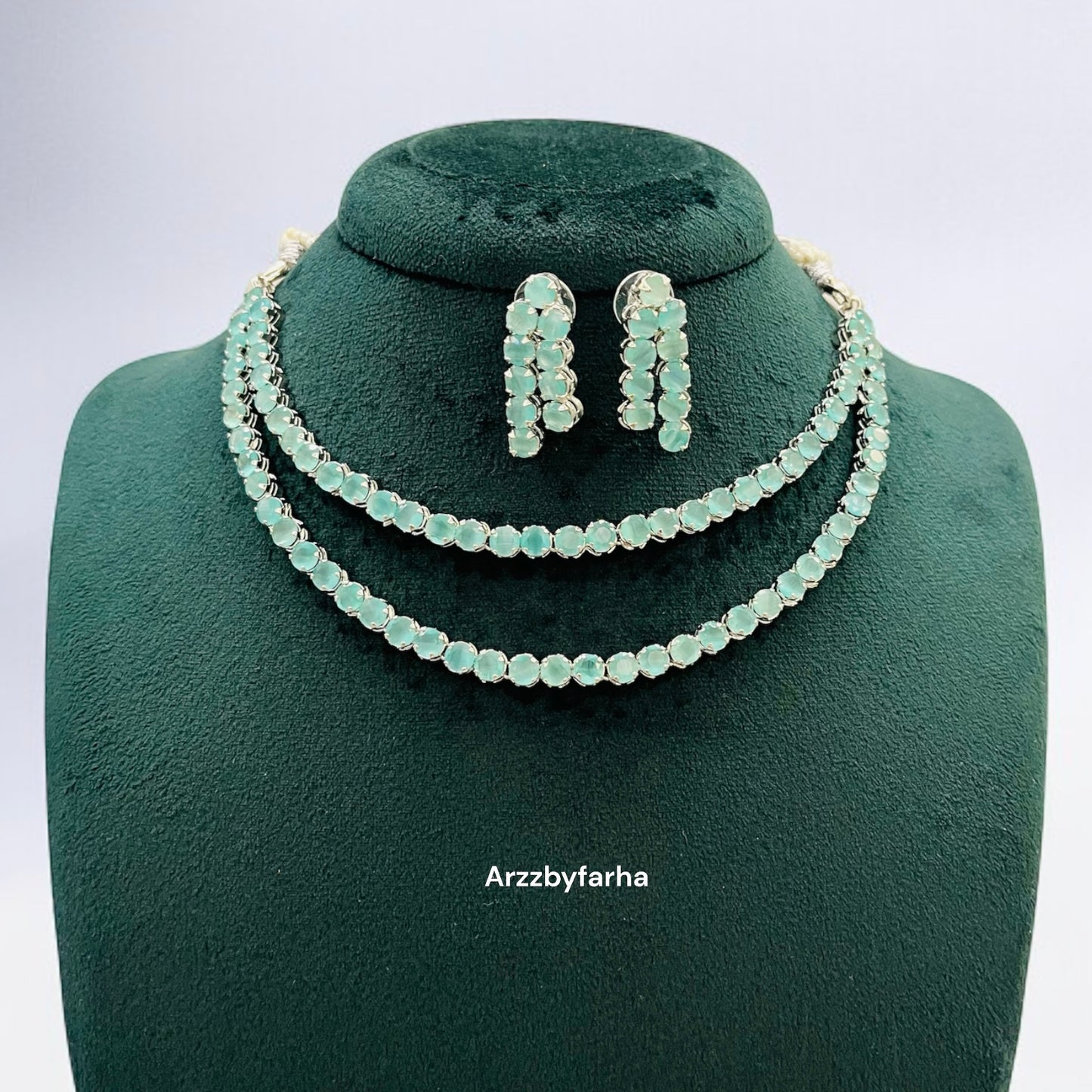 Mint Double Layered Necklace Set