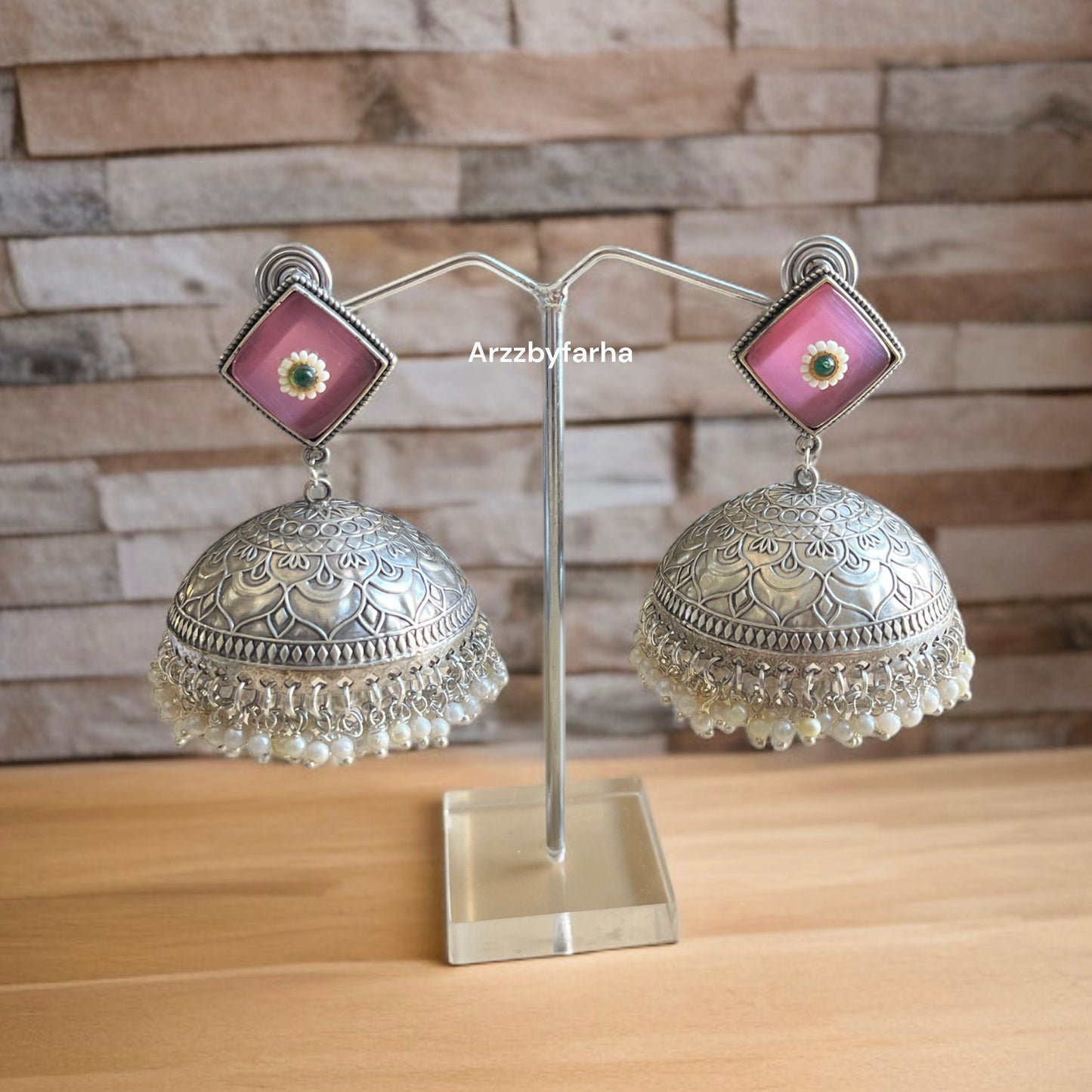 Katrina Pink Jhumka Earrings