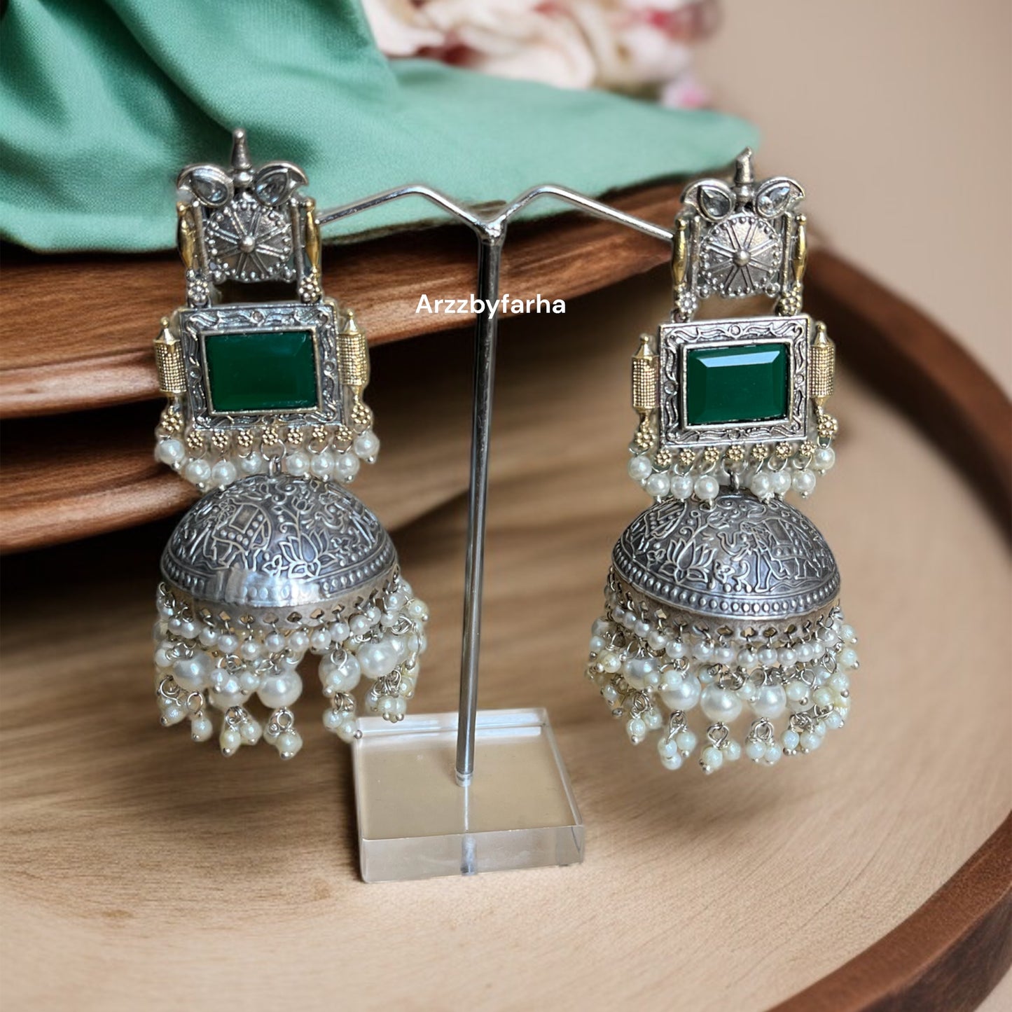 Alia Inspired Dual Tone Jhumka Earrings