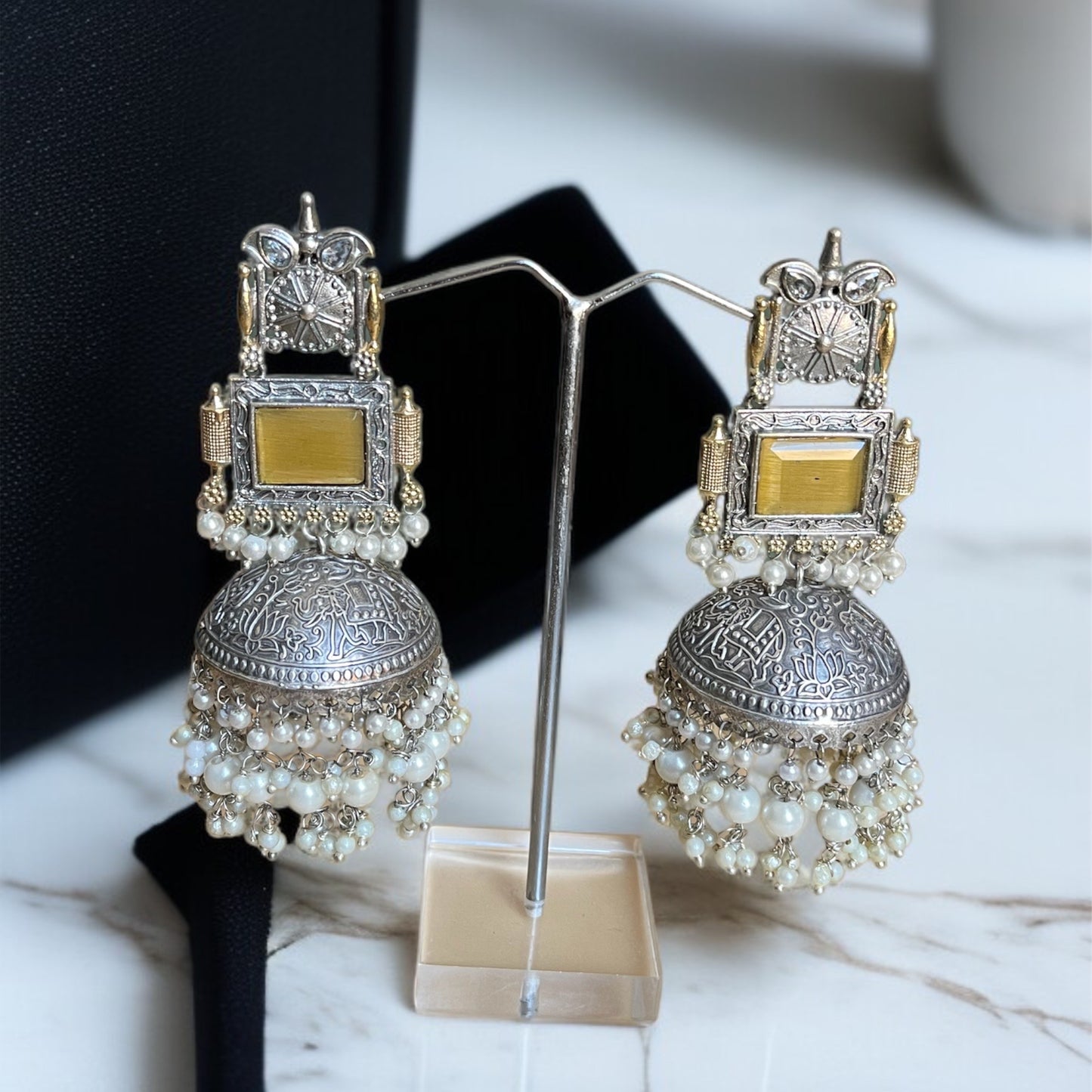 Alia Inspired Dual Tone Jhumka Earrings