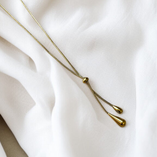 Adjustable Gold Drop Necklace